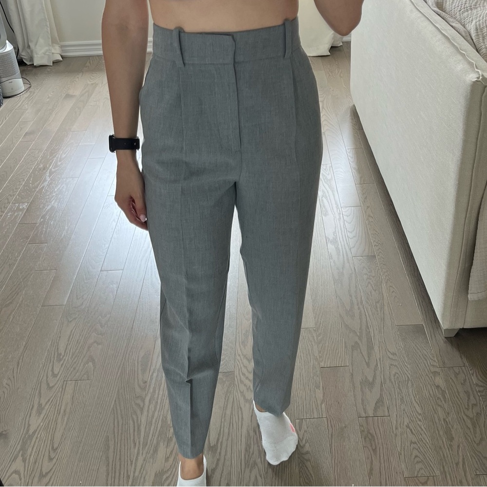 Gray Zara Women's High-Waisted Pants